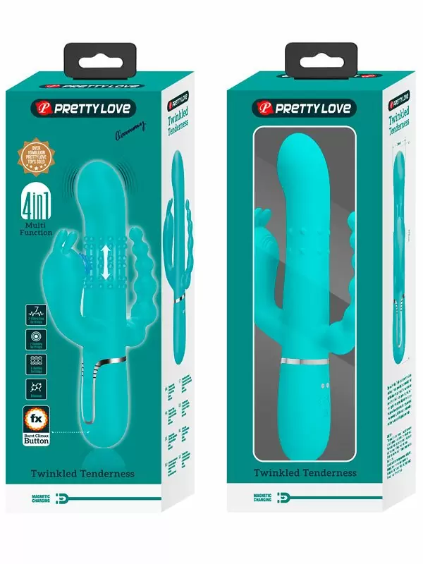 Тройной Вибратор-кролик Baile, 7 режимов, вращающиеся шарики