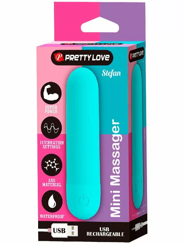 Перезаряжаемая вибропуля Baile Stefan, 10 режимов, бирюзовая