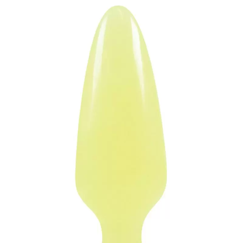 Средняя анальная пробка Firefly Pleasure Plug - Medium светящаяся в темноте – желтый