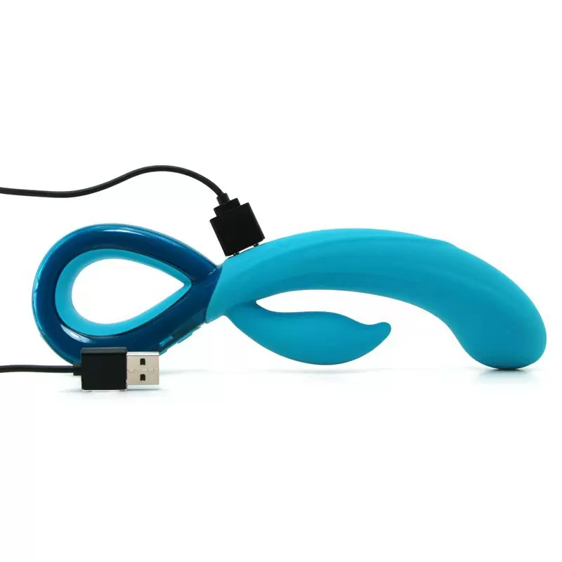 Вибромассажер Leia со стимулятором клитора – голубой