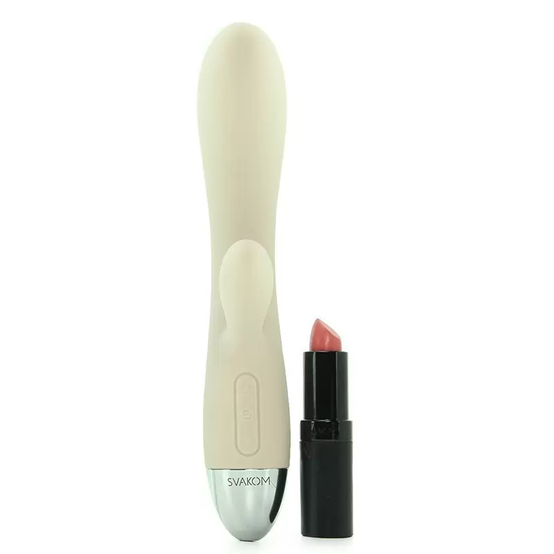 Вибратор Lorna работает от прикосновений, интеллектуальный – бежевый