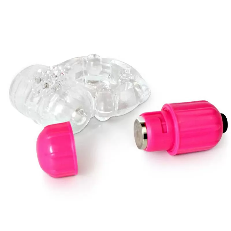 Прозрачное эрекционное кольцо ColorPop Big O с цветным виброэлементом