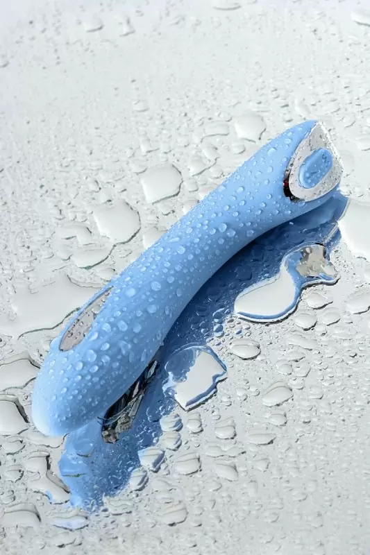 ВИБРАТОР С ЭЛЕКТРОСТИМУЛЯЦИЕЙ PHYSICS TESLA G-POINT, СИЛИКОН, ГОЛУБОЙ, 21 СМ