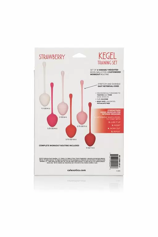 Оригинальные вагинальные шарики Kegel Training Set Strawberry в форме клубники - разноцветный
