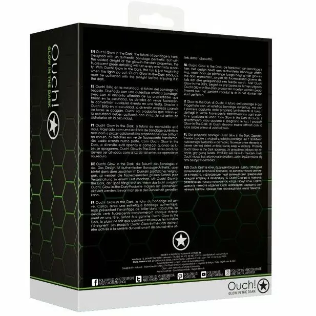 Страпон с креплением на ногу Shots toys, 14,5 см, люминесцентный, силикон, зеленый с черным