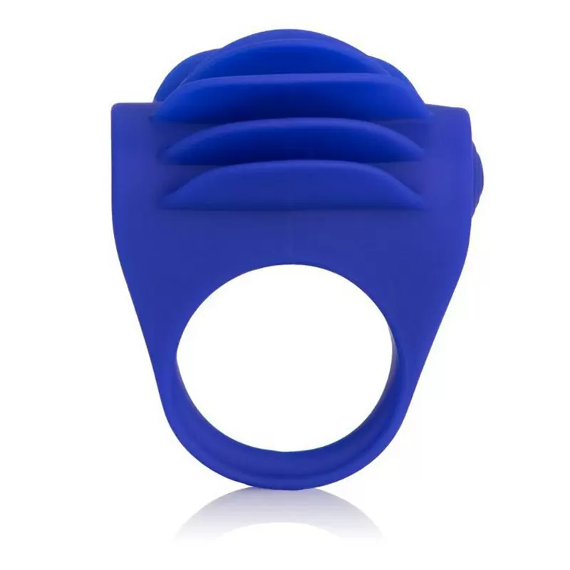 Водонепроницаемое эрекционное виброкольцо со стимулирующими лепестками Silicone Fluttering Enhancer – синий