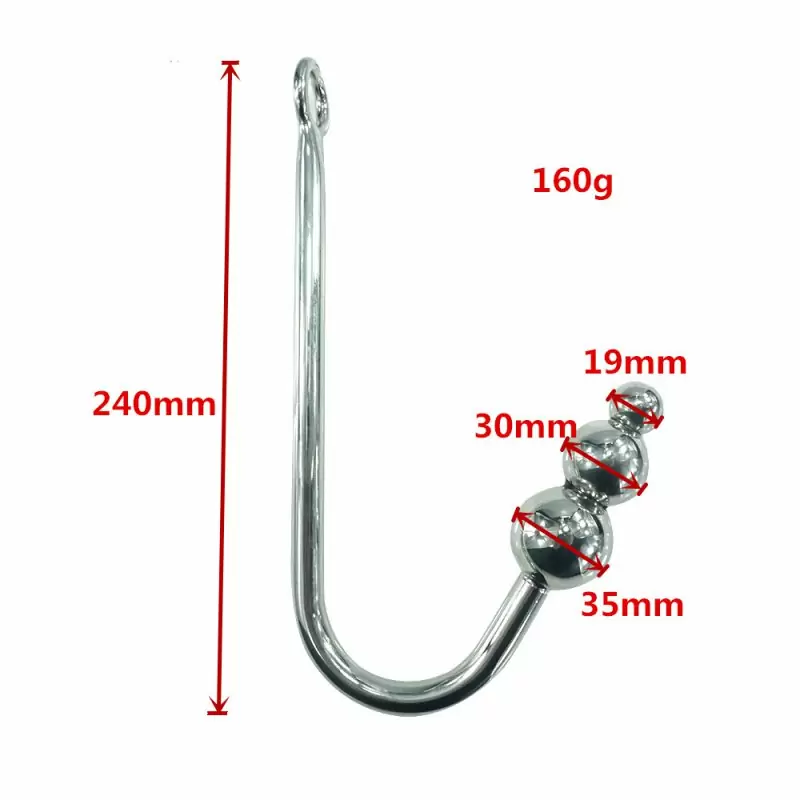 Анальный крюк для подвеса large из металла Kanikule metal - серебристый	    