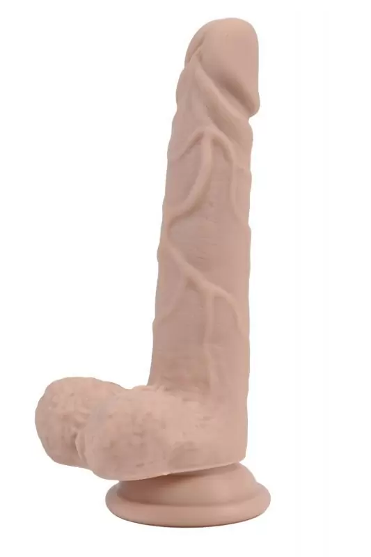 Реалистичный фаллоимитатор с мошонкой Real Man на присоске 17,5 х 3,5 см – телесный