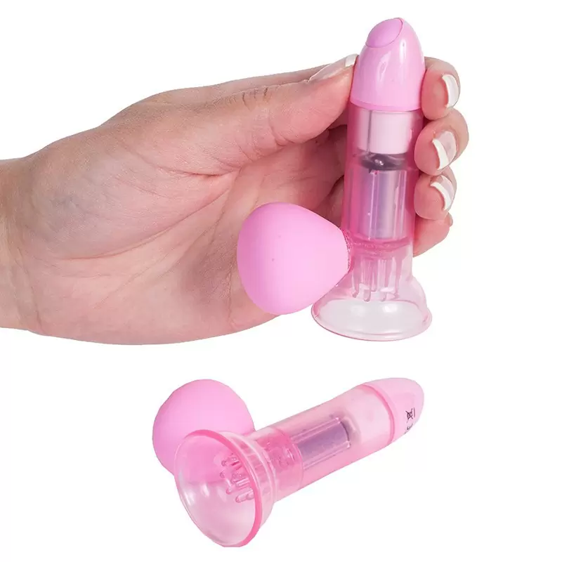 Вакуумные помпы для сосков Premium Range с вибрацией – розовая