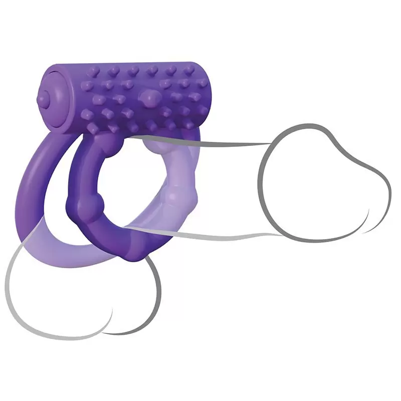 Эрекционное кольцо Vibrating Prolong Performance Ring с вибрацией – фиолетовый