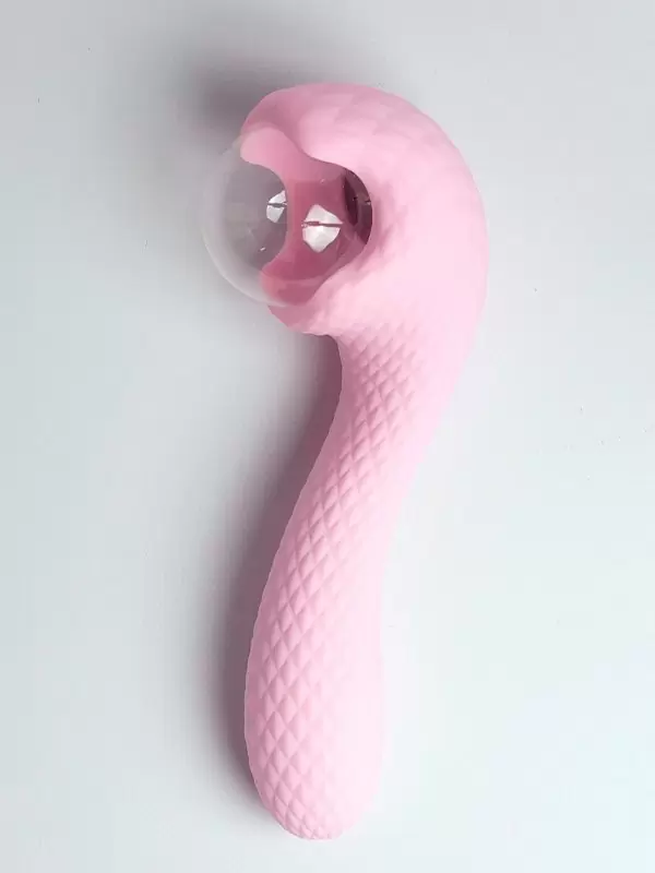 Изогнутый вибратор Youvic, 18 см, 10 режимов, со стеклянным шаром, розовый