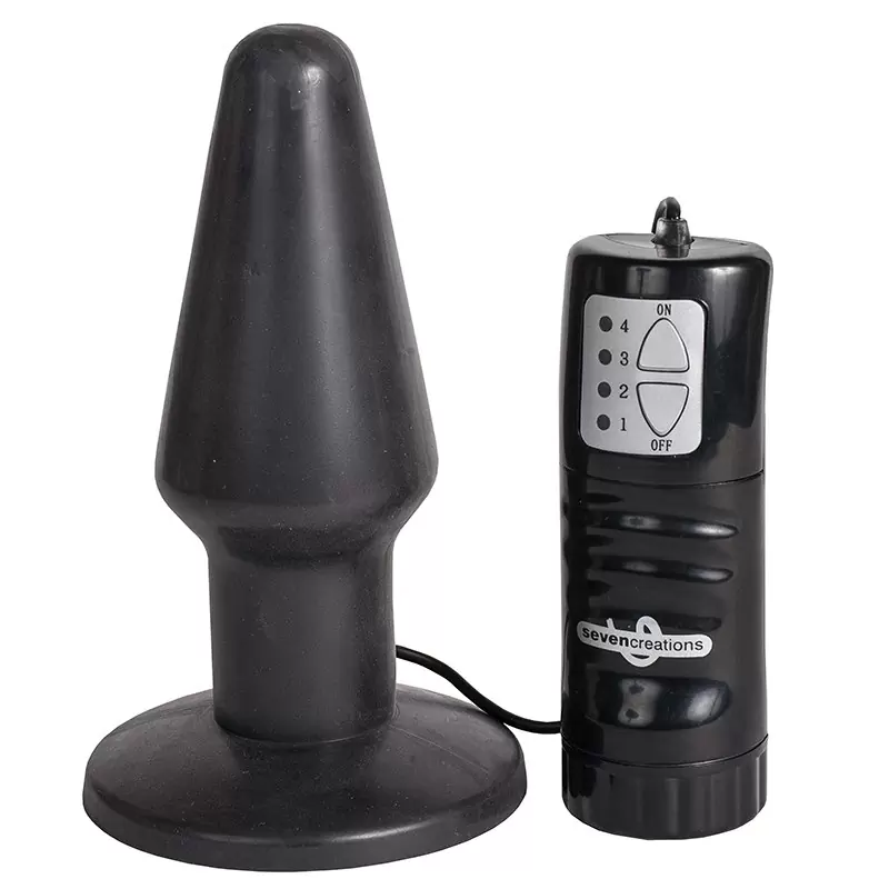 Анальная пробка Pure Butt Plug Large c вибрацией – черная