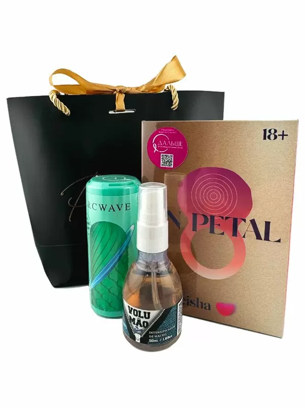 Новогодний набор для мужчин Joyful Nights: мастурбатор ArcWave Ghost Pocket Stroker, эрекционное кольцо с вибрацией Anasteisha An Petal, возбуждающий спрей Hot Flowers Volumao, 50 мл