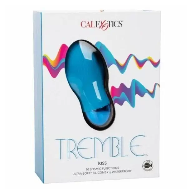 Компактный стимулятор клитора Tremble Kiss, 10 режимов, 12 см, голубой