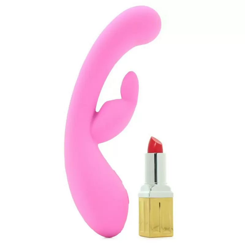 Перезаряжаемый вибратор для точки G с клиторальным стимулятором Rechargeable G Jack Rabbit – розовый