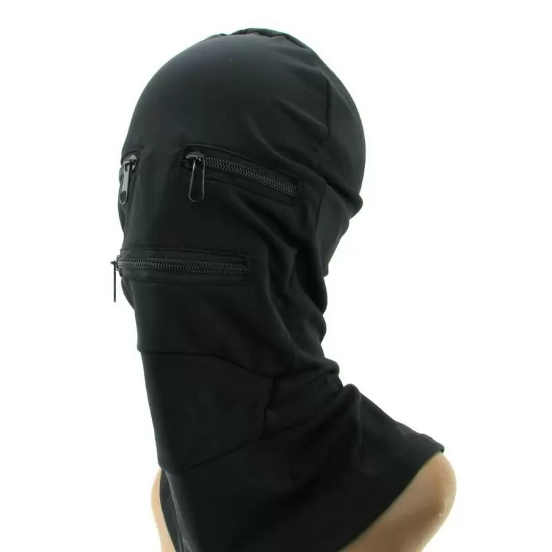 Маска на голову с молниями Zipper Face Hood – черный