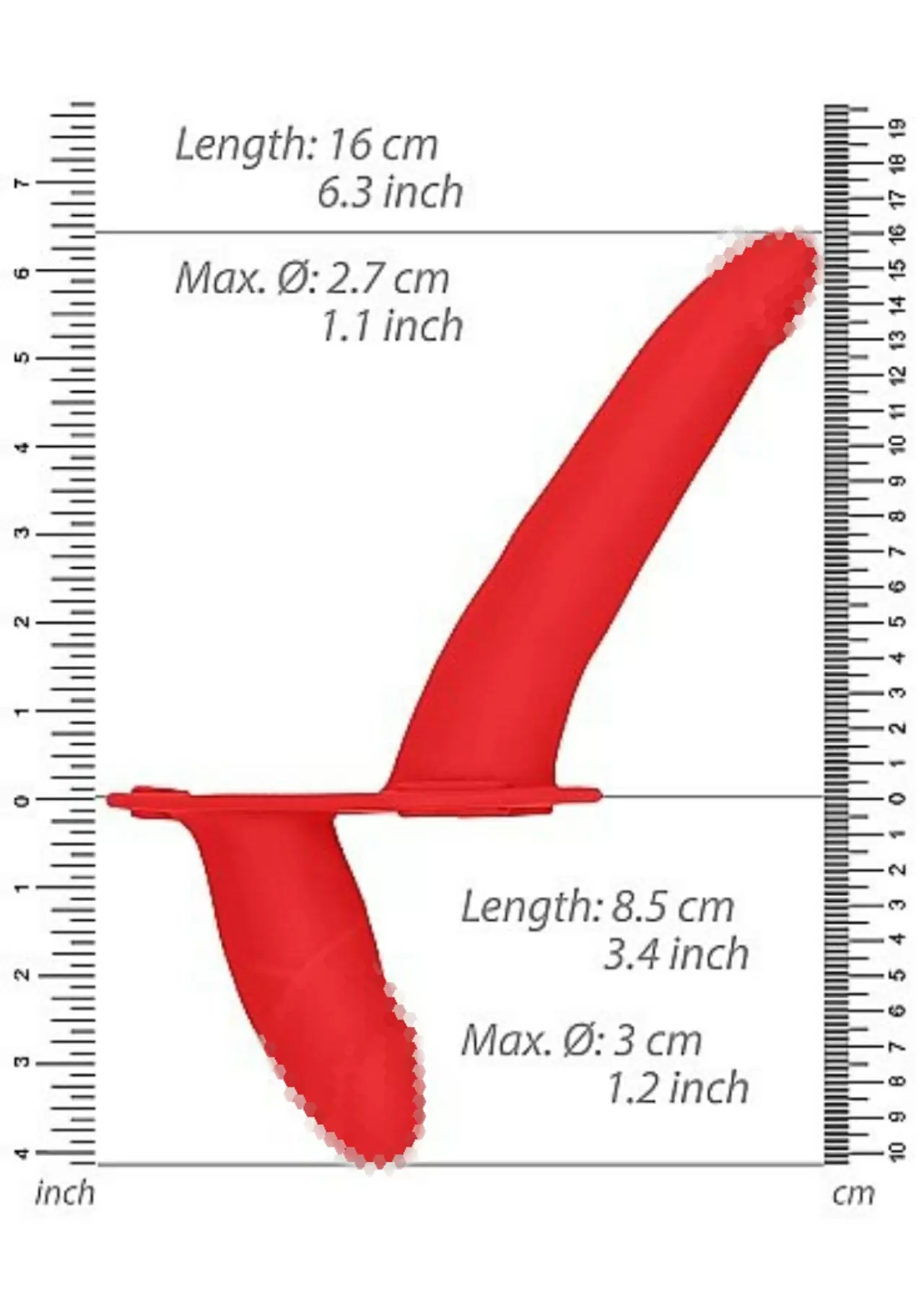 Двойной страпон Adjustable (Красный)