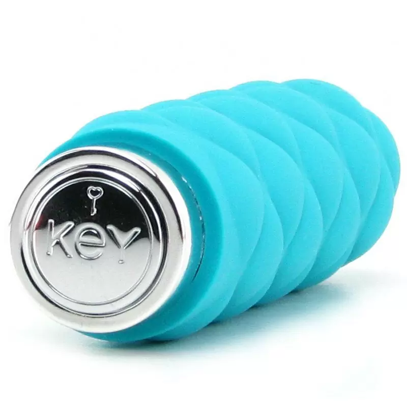 Мини вибромассажер с насадкой Charms Plush - Blue