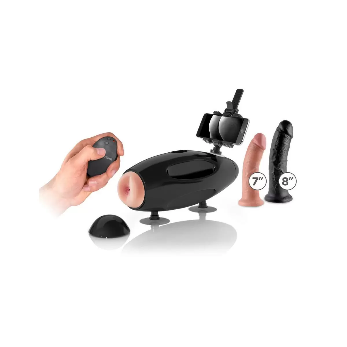 Секс-машина для пар Pipedream Fetish Fantasy, черная, с адаптером, пульт ДУ