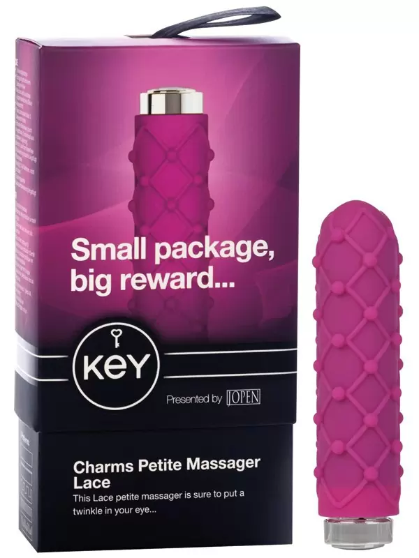 Мини вибромассажер с насадкой Charms Lace - Pink