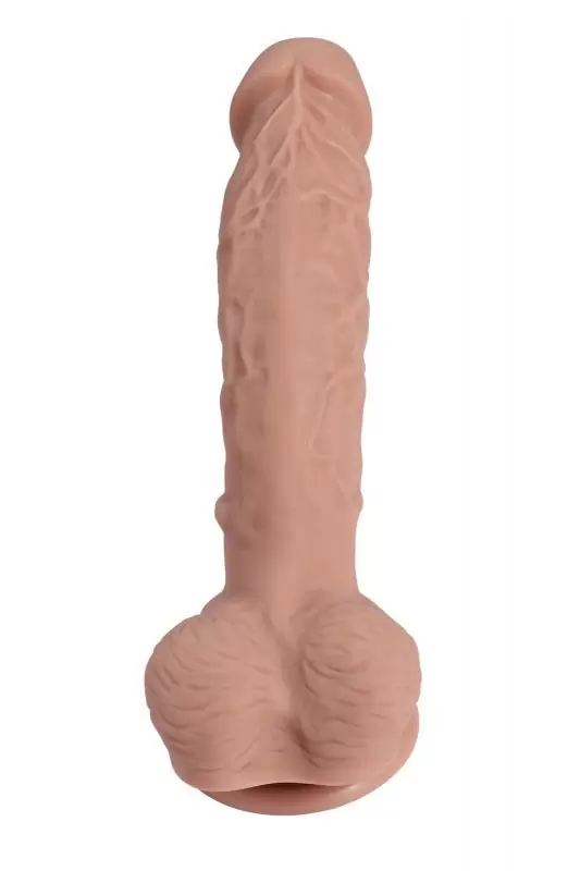 Реалистичный фаллоимитатор с мошонкой Real Man на присоске 20,5 х 4,5 см – телесный