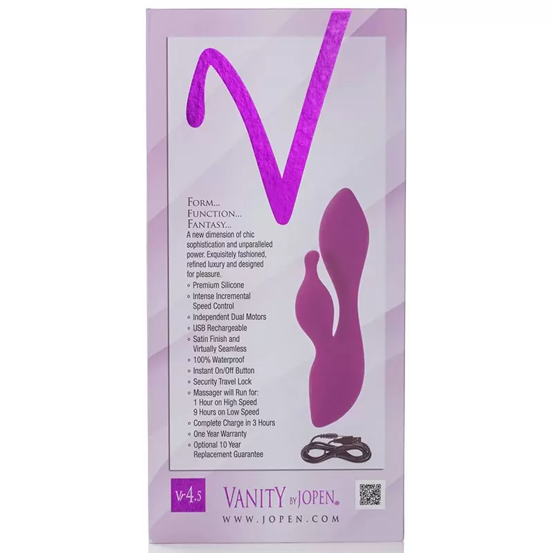 Вибромассажер со стимулятором клитора Vanity Vr4.5 перезаряжаемый – фиолетовый