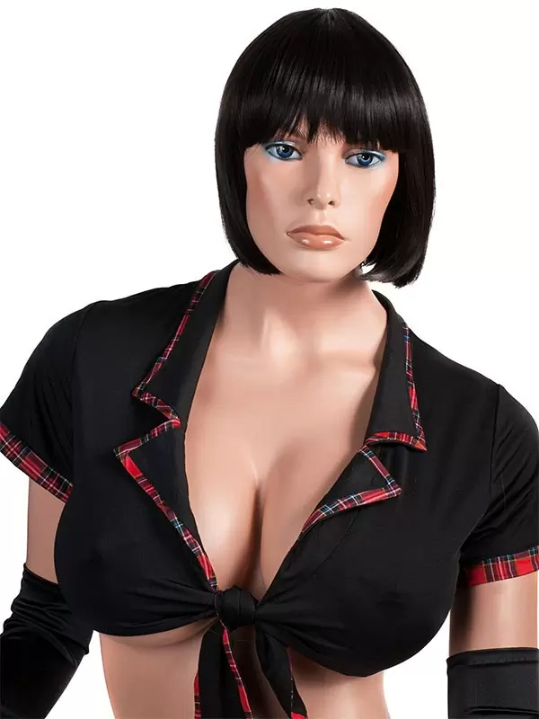 Парик брюнетки с короткими волосами «Каре»