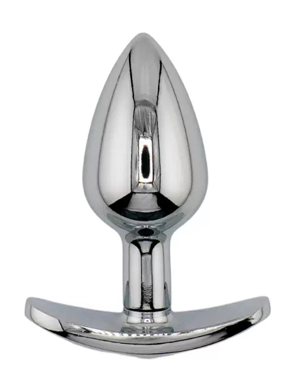 Серебряная анальная пробка для ношения с нежно-розовым кристаллом (Small)