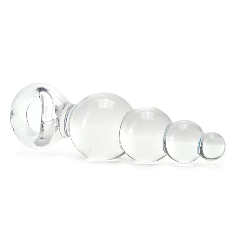 Анальная пробка с кольцом Jolie Ripples Large – прозрачная