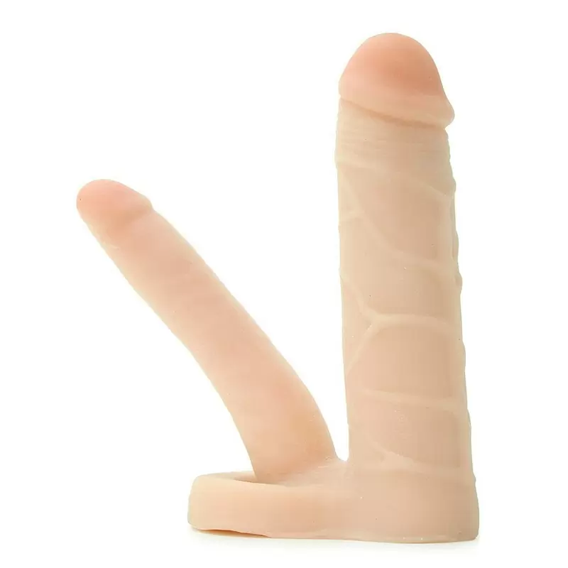 Насадка удлинитель Double Trouble Extension для двойного проникновения – телесная