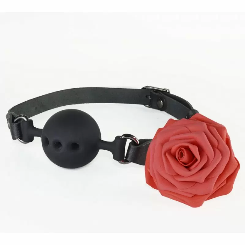 Кляп-шар с розой, диаметр 4.4 см, медицинский силикон, СК-Визит