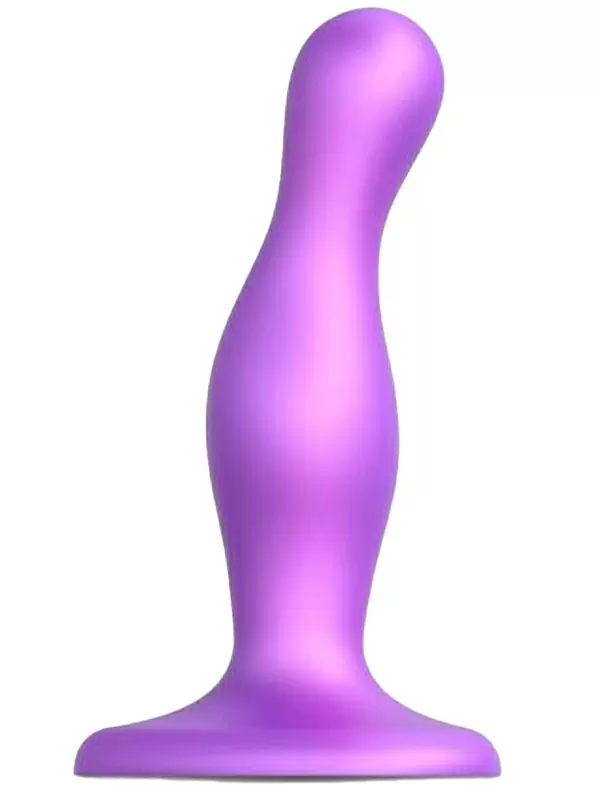 Гибкий фаллоимитатор Strap-On-Me Dildo Plug, 14,5 см, 2 утолщения, фиолетовый металлик