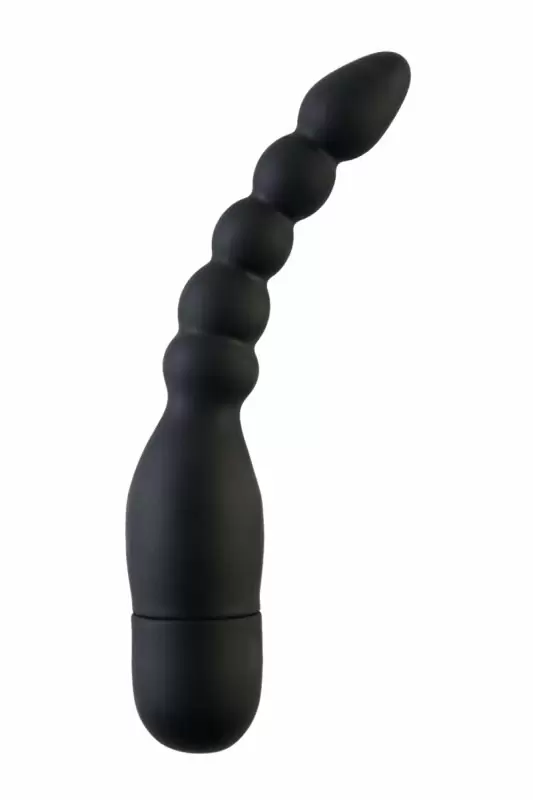 Вибратор анальный с шариками TOYFA Black&Red – чёрный