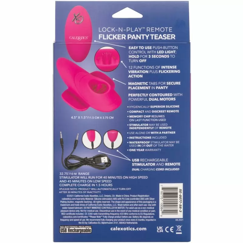 Стимулятор в трусики с пультом управления Lock-N-Play Remote Flicker Panty Teaser