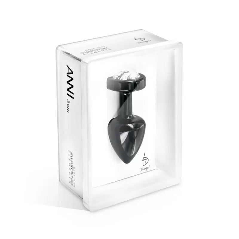 Металлическая анальная пробка Anni Clover T2 с кристаллом в виде клевера – черный