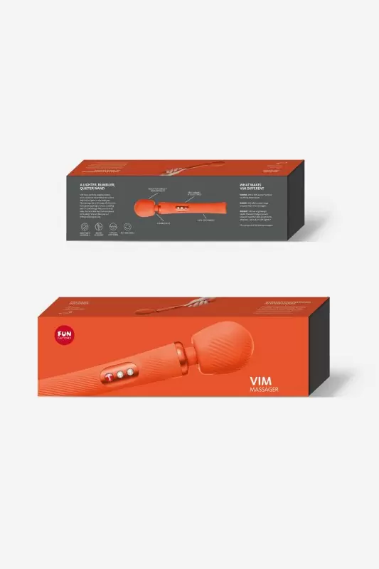 Мощный вибратор Fun Factory VIM VIBRATING WAND, 5 скоростей, силикон, оранжевый