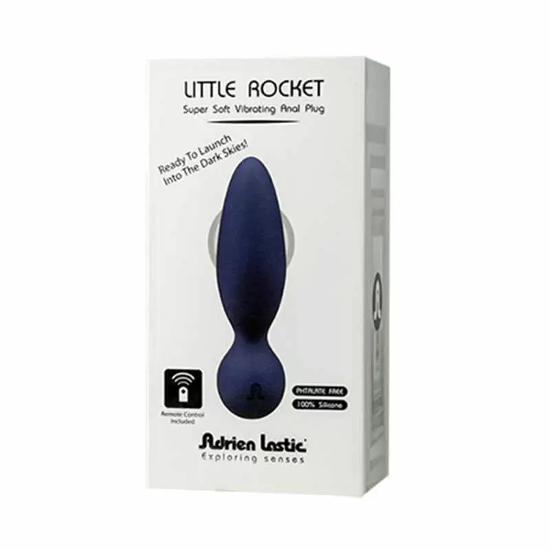 Анальная пробка Little Rocket с вибрацией и пультом ДУ - синий