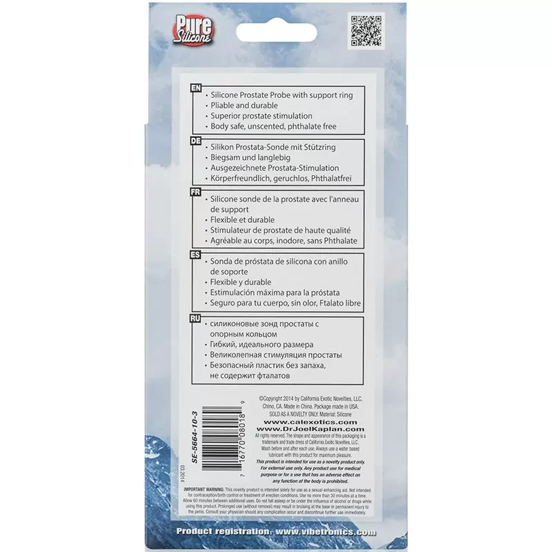 Анальная пробка Dr. Joel Kaplan Prostate Probe & Ring с эрекционным кольцом – черная