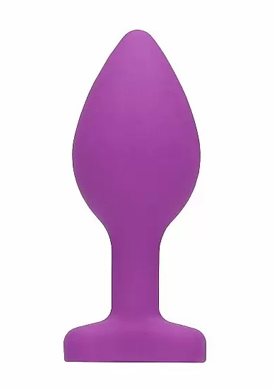 Анальная пробка из силикона Diamond Heart Butt Plug - Large - Purple