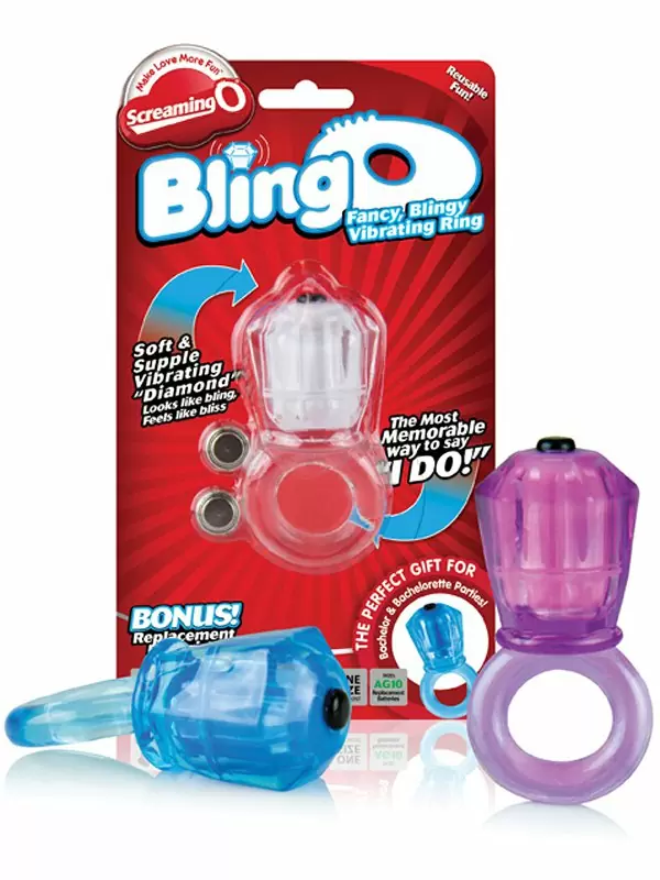 Виброкольцо на пенис Screaming O - Bling O с большим бриллиантом