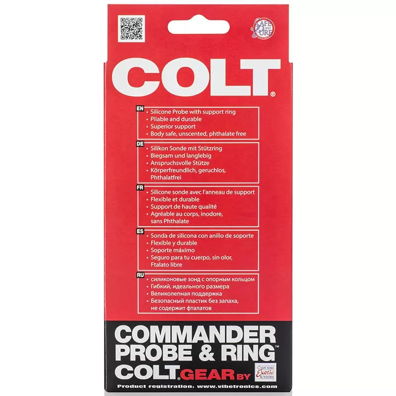 Анальная пробка Colt Commander Probe & Ring с эрекционным кольцом – черная