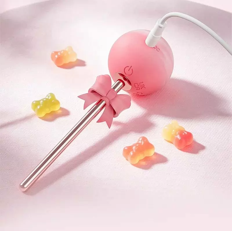 Необычный вибратор «Sweet Bobo» в дизайне леденца на палочке, розовый.