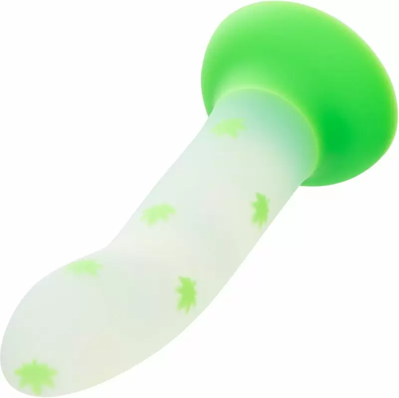 Светящийся фаллоимитатор California Exotic Novelties Glow Stick Leaf, 15,2 см, силикон, белый с зелёным