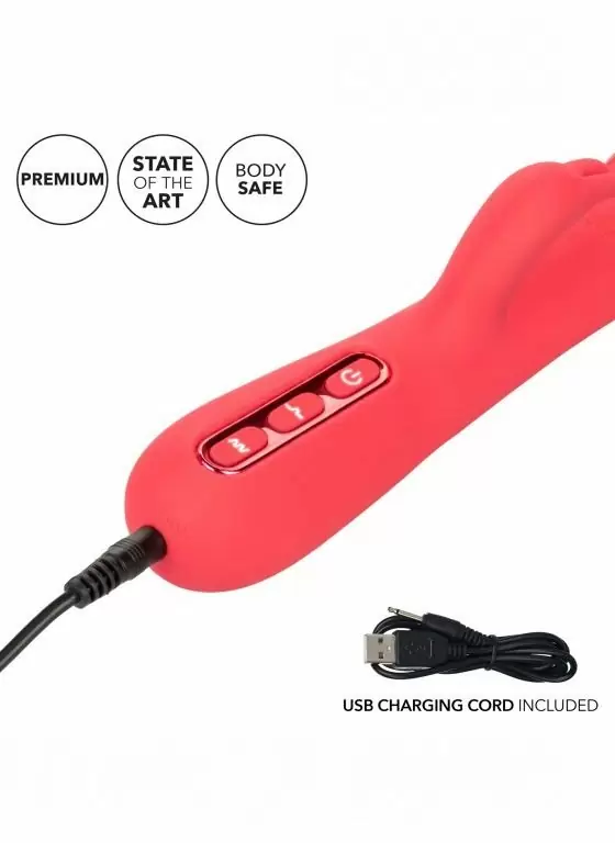 Рельефный вибратор-кролик Throb Pulse, с функцией 