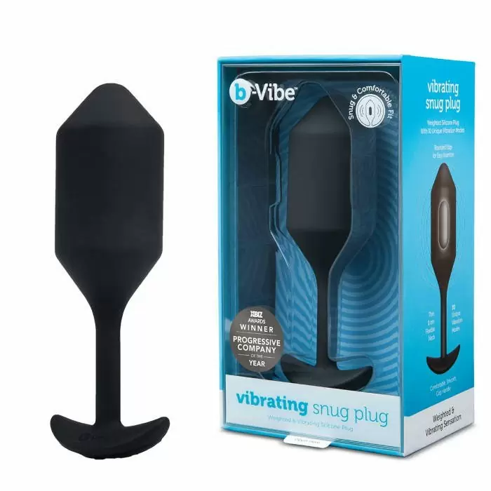 Пробка для ношения с вибрацией черная B-Vibe Vibrating Snug Plug 4