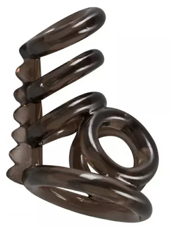 Эластичная насадка на пенис и мошонку Orion Penis Hodenring, с гребнем, 7 см, ТПЕ, черный