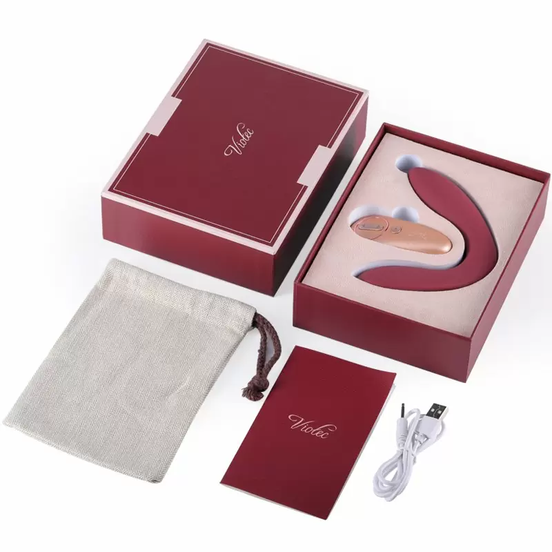 Вибратор для пар с пультом ДУ Hercules wine red, вишневый