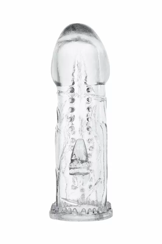 Насадка на пенис TOYFA с клиторальным стимулятором - прозрачный