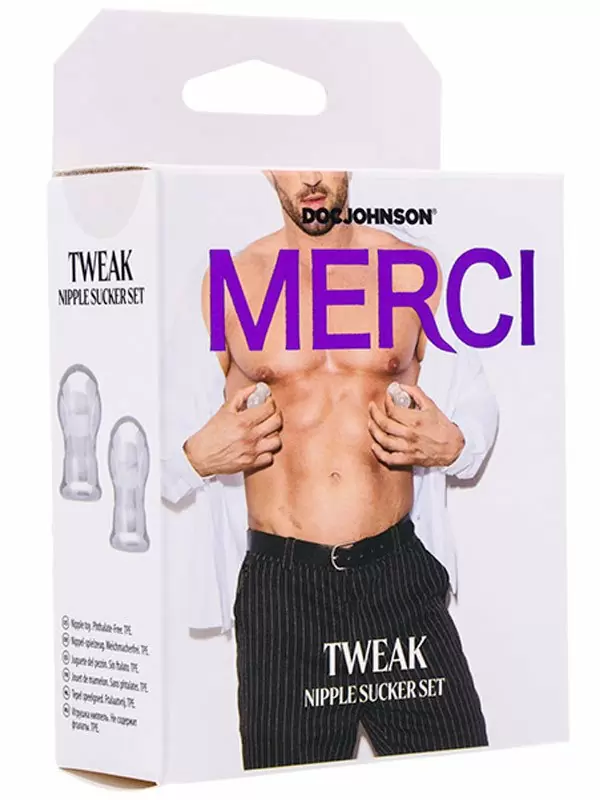 Зажимы на соски Doc Johnson MERCI TWEAK, вакуумные, прозрачные