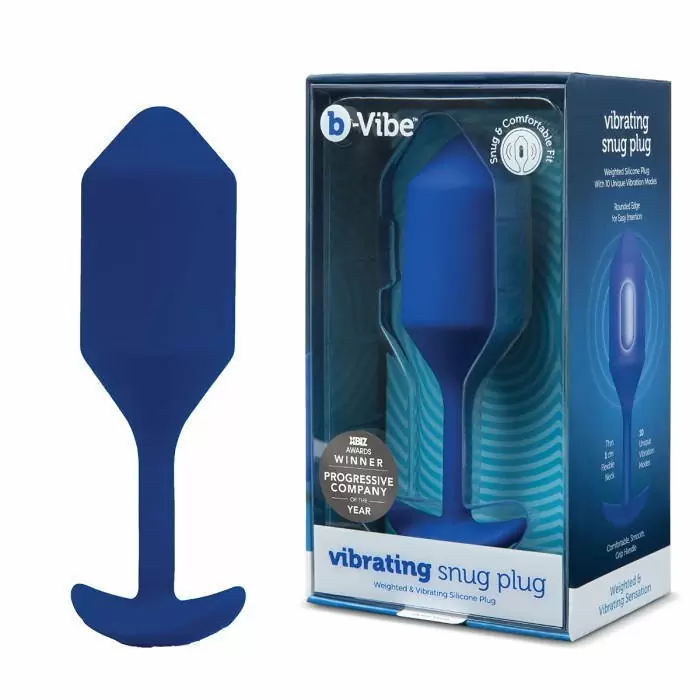 Пробка для ношения с вибрацией синяя B-Vibe Vibrating Snug Plug 4